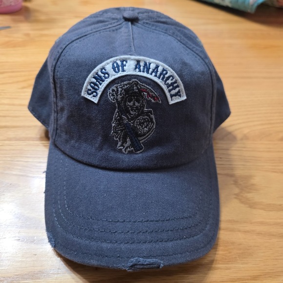 Sons Of Anarchy Other - Sons Of Anarchy Baseball Cap Mens Navy Blue Motorcycle Club Outdoor Logo Patch
